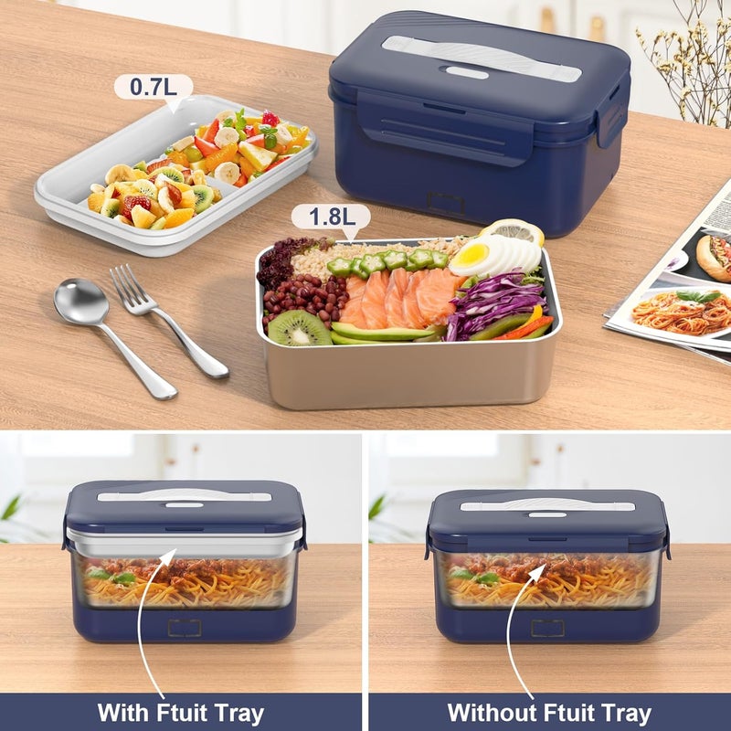 Vabaso Electric Lunch Box Food Heater, 1.8L/61oz Heated Lunchbox for Adults Work/Home Car/Truck, Food Warmer Heating Lunchboxes with Removable Container, 100W - Image 4